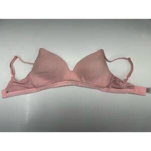 Victoria's Secret Womens Bra Size 32D T-Shirt Lightly Lined Wireless Pink